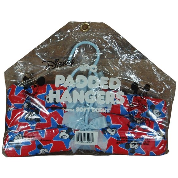 Other - NEW Vintage 1987 Mickey Mouse Disney IPC Padded Hangers Soft Scent Blue Red